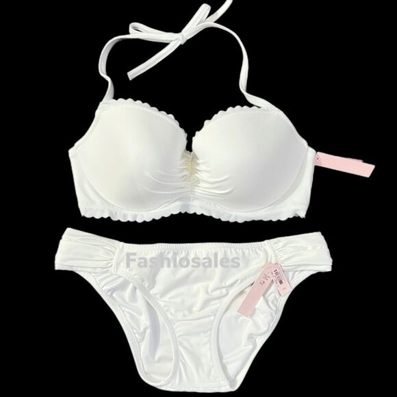 Victorias Secret Swim Zuma Sweetheart Demi Bikini top and Bottoms Set White - Picture 4 of 6